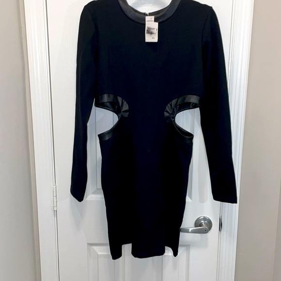 NEW Staud Dolce Long Sleeve Cutout Mini Dress Sz L Black - Picture 16 of 16